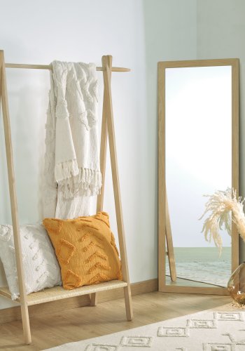 KAVE HOME Wilany vgspejl, rektangulr - spejlglas og natur MDF (52,5x152,5)