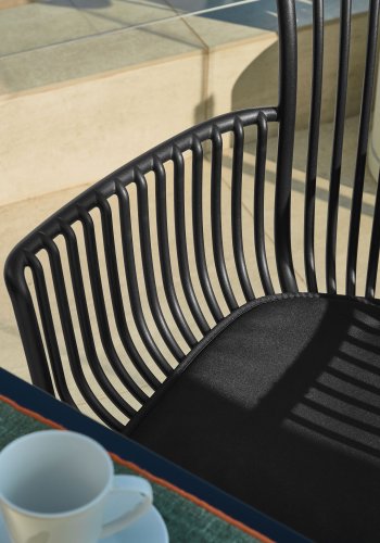 KAVE HOME Surpika havestol, m. armln og hynde - sort plast