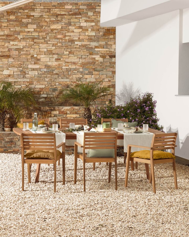 KAVE HOME Hanzel havestol, m. armln - natur akacietr