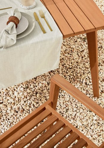 KAVE HOME Hanzel havebord, m. udtrk - natur eukalyptustr (183(240)x100)