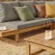 KAVE HOME Flaviina 5 pers. havesofa, m. hynder og havebord - beige stof og natur akacietr