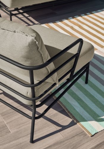 KAVE HOME Mareluz havestol, m. armln - gr polyester og sort stl