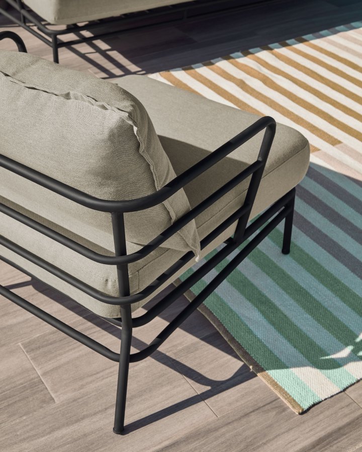 KAVE HOME Mareluz havestol, m. armln - gr polyester og sort stl