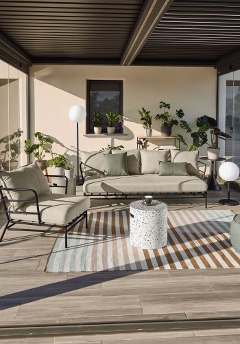 KAVE HOME Mareluz havestol, m. armln - gr polyester og sort stl