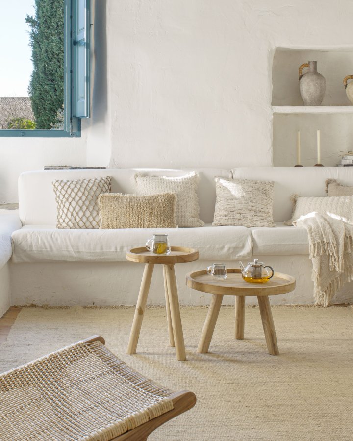 KAVE HOME Glenda sidebord, rund - natur genanvendt teaktr (35)