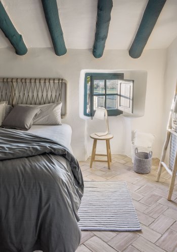 KAVE HOME Aberash sengegavl - natur mindi tr og gr snor (til 160 cm senge)