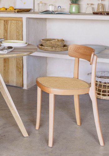 KAVE HOME Roman spisebordsstol - natur rattan, askefiner og bg