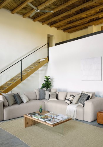 KAVE HOME Tulsi sofabord, rektangulr - natur egetr og klar glas (120x70)