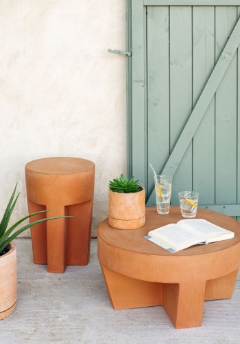 KAVE HOME Vilena havebord, rund - terracotta (60)