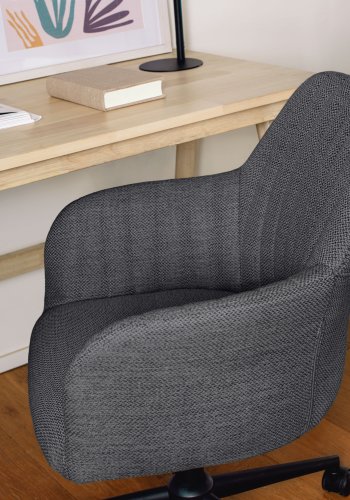 KAVE HOME Madina kontorstol, m. armln - lysegr stof og polypropylen