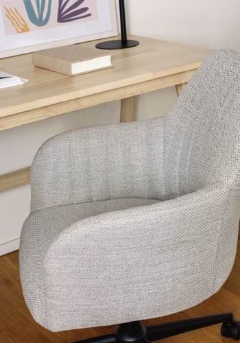 KAVE HOME Madina kontorstol, m. armln - lysegr stof og polypropylen