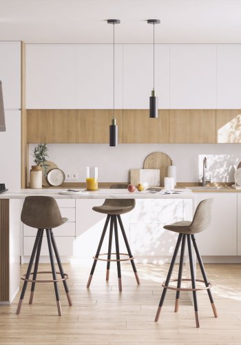 KAVE HOME Brun Slad barstol hjde 75 cm