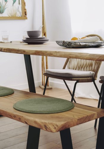 KAVE HOME Silke stolehynde, rund - grn stof (35)