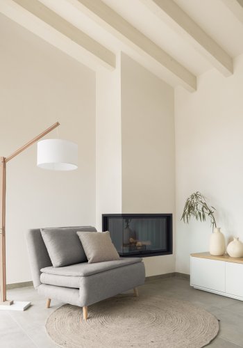 KAVE HOME Takashi gulvtppe, rund - gr uld (200)