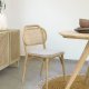 KAVE HOME Doriane spisebordsstol - natur rattan, stof og egetr