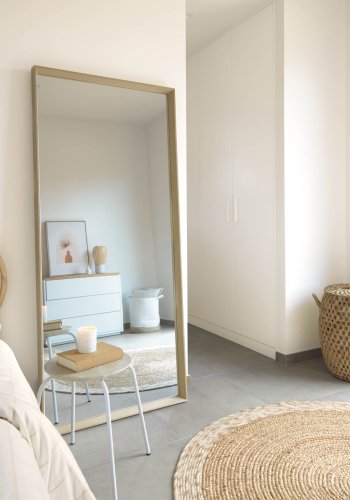 KAVE HOME Nerina vgspejl, rektangulr, m. smal ramme - natur egefinér (80x180)