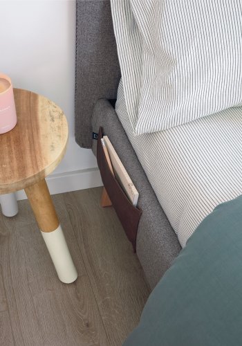 KAVE HOME Dyla sengebetrk - gr stof (til en 150x190cm sengeramme)