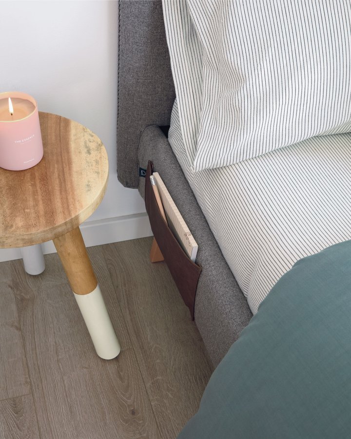 KAVE HOME Dyla sengebetrk - gr stof (til en 160x200cm sengeramme)