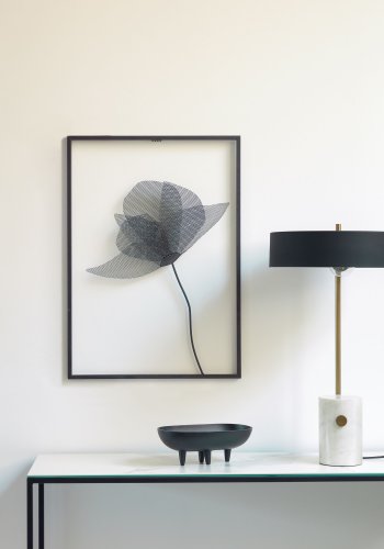 KAVE HOME Phant bordlampe - hvid marmor og sort metal