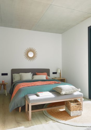 KAVE HOME Dyla sengebetrk - gr stof (til en 150x190cm sengeramme)