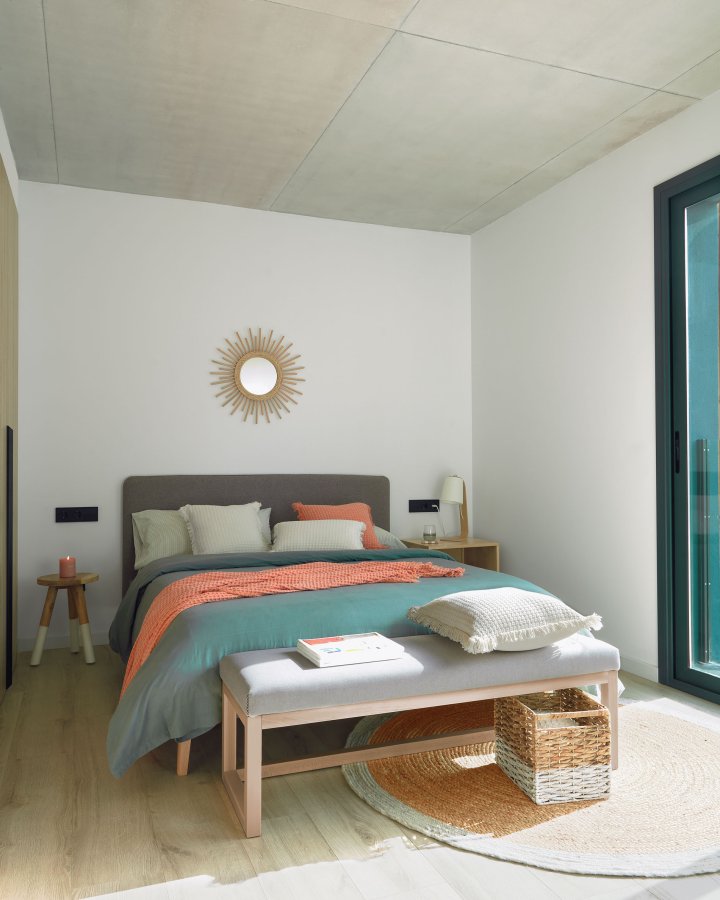 KAVE HOME Dyla sengebetrk - gr stof (til en 160x200cm sengeramme)