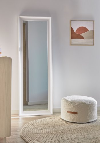 KAVE HOME Romila vgspejl, rektangulr - hvidt genbrugsplast og spejlglas (52x152,5)