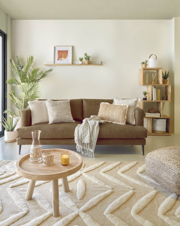 KAVE HOME Glenda sofabord, rund - natur genanvendt teaktr (55)