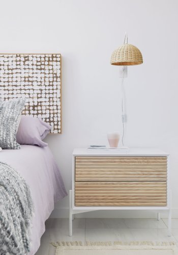 KAVE HOME Damila vglampe - natur rattan og hvid metal