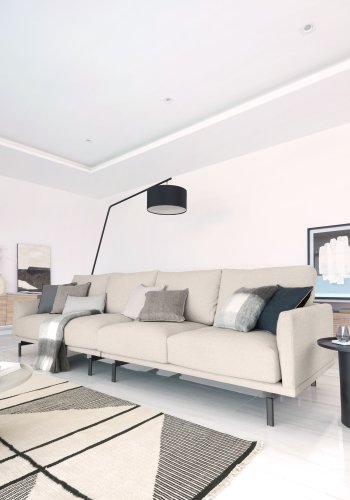 KAVE HOME Galene 4 pers. sofa - beige genbrugsfibre og jern