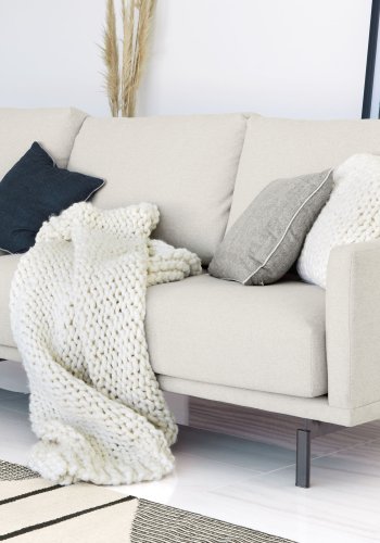 KAVE HOME Galene 4 pers. sofa - beige genbrugsfibre og jern