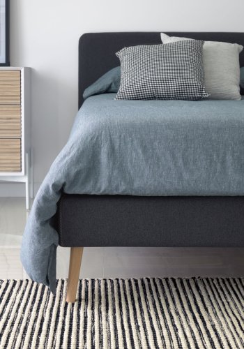 KAVE HOME Dyla sengebetrk - sort stof (til en 160x200cm sengeramme)