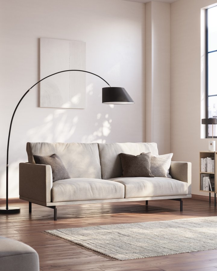 KAVE HOME Galene 3 pers. sofa - beige genbrugsfibre og jern