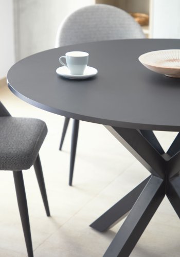 KAVE HOME Fuld Argo spisebord, rund - sort tr og sort stl (120)