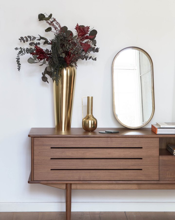 KAVE HOME Tiare vgspejl, oval - guld stl (31x61,5)