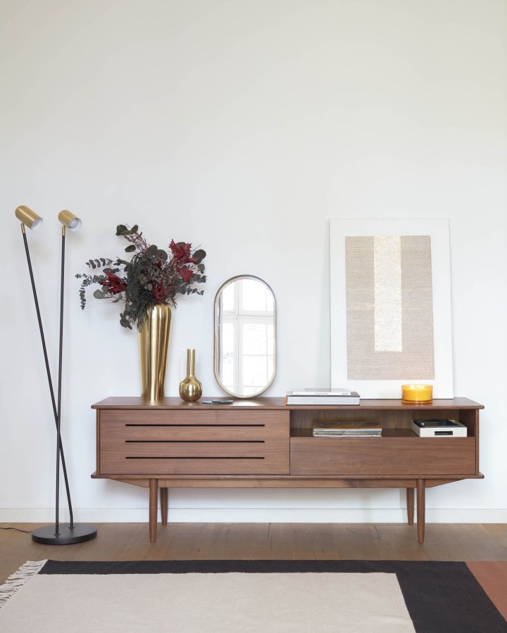 KAVE HOME Tiare vgspejl, oval - guld stl (31x61,5)