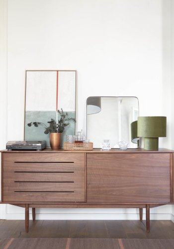 KAVE HOME Malvern billede - grn og hvid lrred og polystyren (70x50)