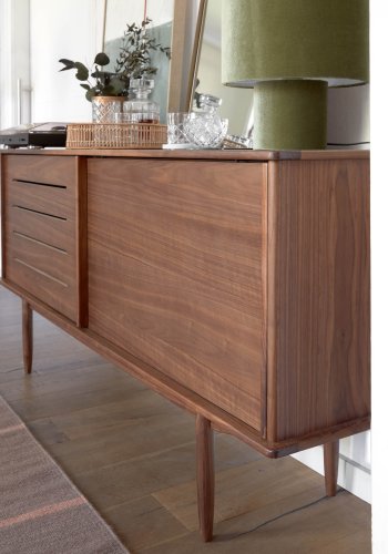 KAVE HOME Carolin sknk, m. 2 skydelger og 1 skuffe - brun valnddefiner og valnddetr (180x83.8)