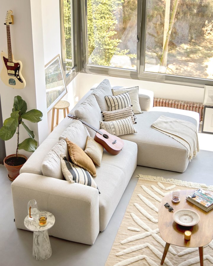 KAVE HOME Kesbury sidebord, rund - hvid/sort/gr emalje jern (33)