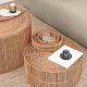 KAVE HOME Elmima sofabord, rund - natur rattan (st af 2) (66) (55)