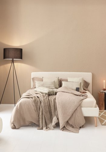 KAVE HOME Lydia betrk til sengeramme - hvid fleecestof (160x200)