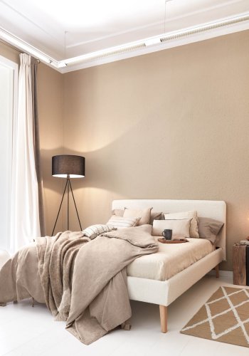 KAVE HOME Lydia betrk til sengeramme - hvid fleecestof (160x200)