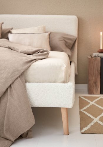 KAVE HOME Lydia betrk til sengeramme - hvid fleecestof (160x200)