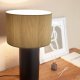 KAVE HOME Domicina bordlampe, rund - gr linned og sort metal (30)