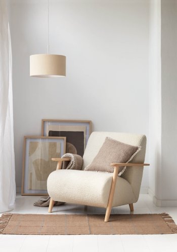 KAVE HOME Nazli lampeskrm - beige hr og metal (40)