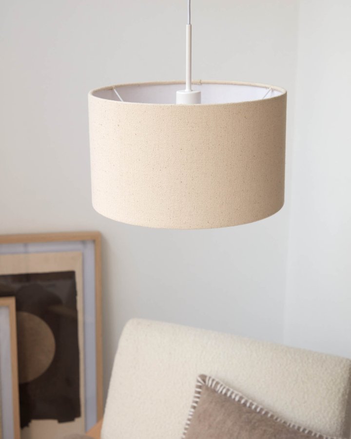 KAVE HOME Nazli lampeskrm - beige hr og metal (40)