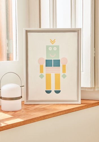 KAVE HOME Janvir genopladelig bordlampe - hvid plast og lysegr metal