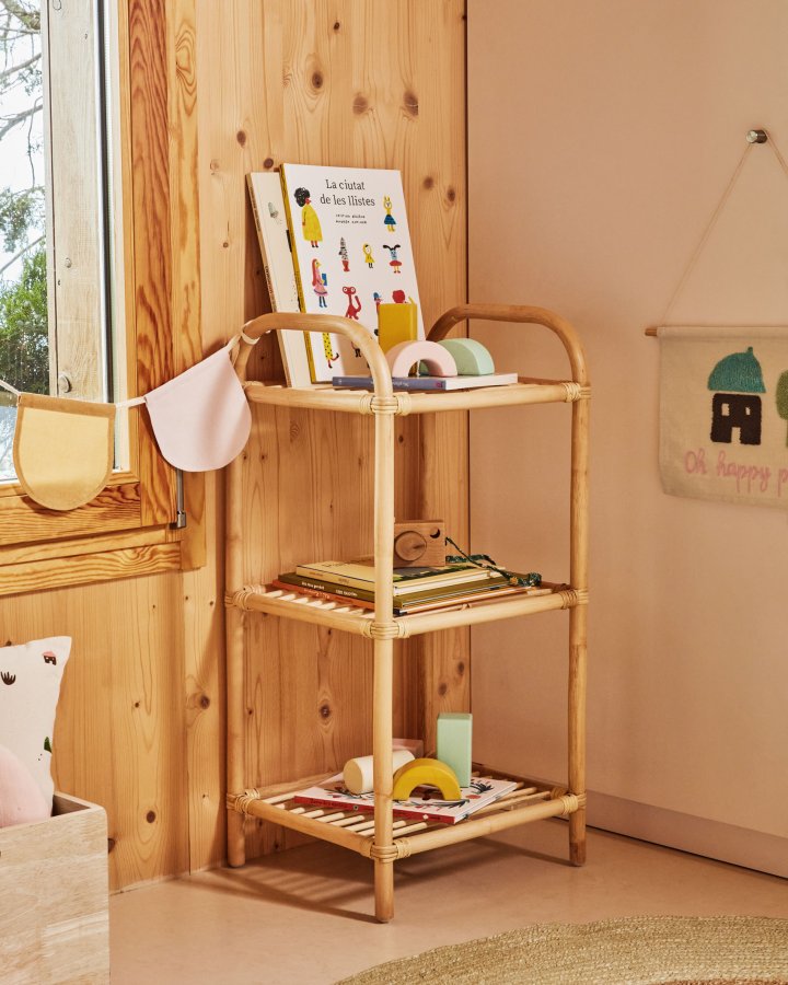 KAVE HOME Ormela reol - natur rattan (40x81)