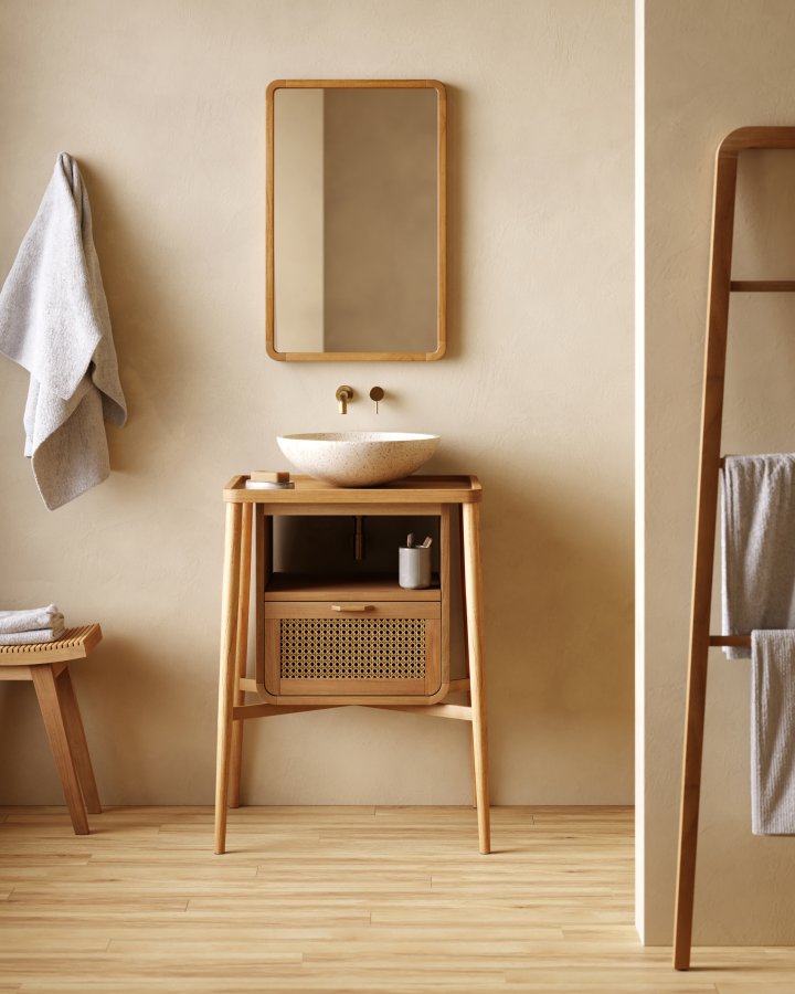 KAVE HOME Uliana hndkldestativ - natur teak (50x160)