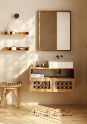 KAVE HOME Sunday hndvask til badevrelset, rektangulr - hvid terrazzo (40x45)