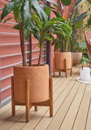 KAVE HOME Dalva urtepotte, rund - terrakotta og natur tr (26)